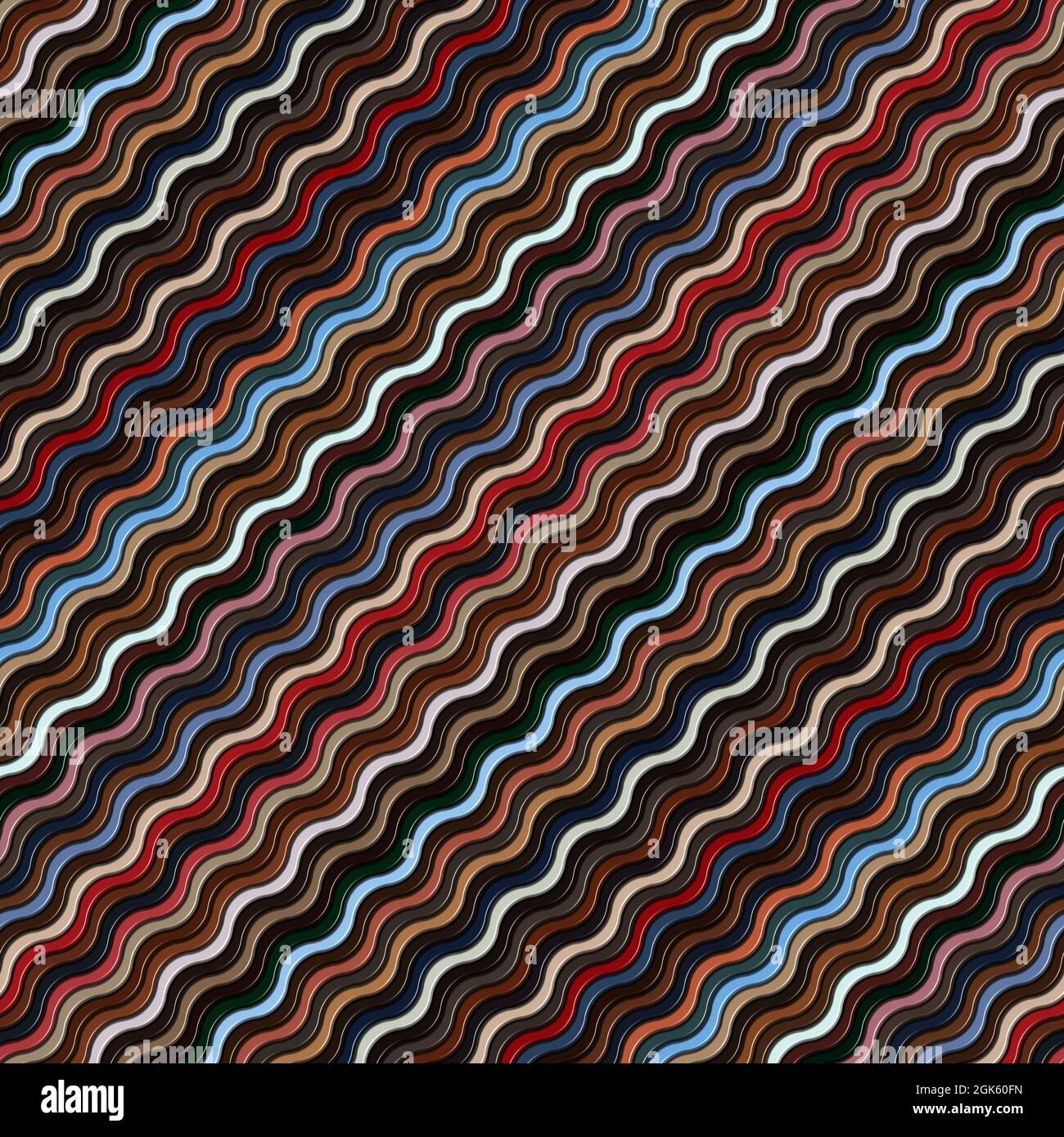 Belle composition de rayures ondulées dans différentes nuances de rouge et de marron. Répétition uniforme. Banque D'Images