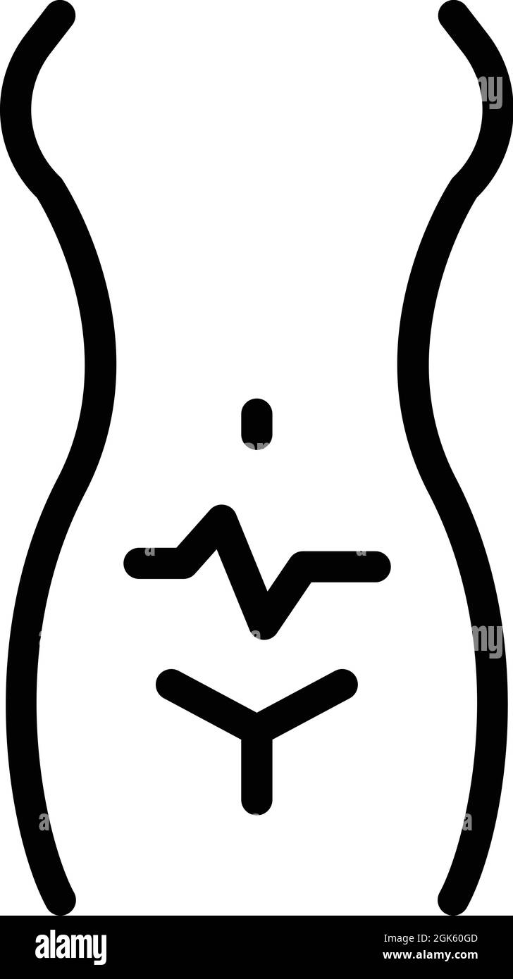 Détecter le vecteur de contour de l'icône de grossesse. Test de grossesse. Contrôle des naissances Illustration de Vecteur