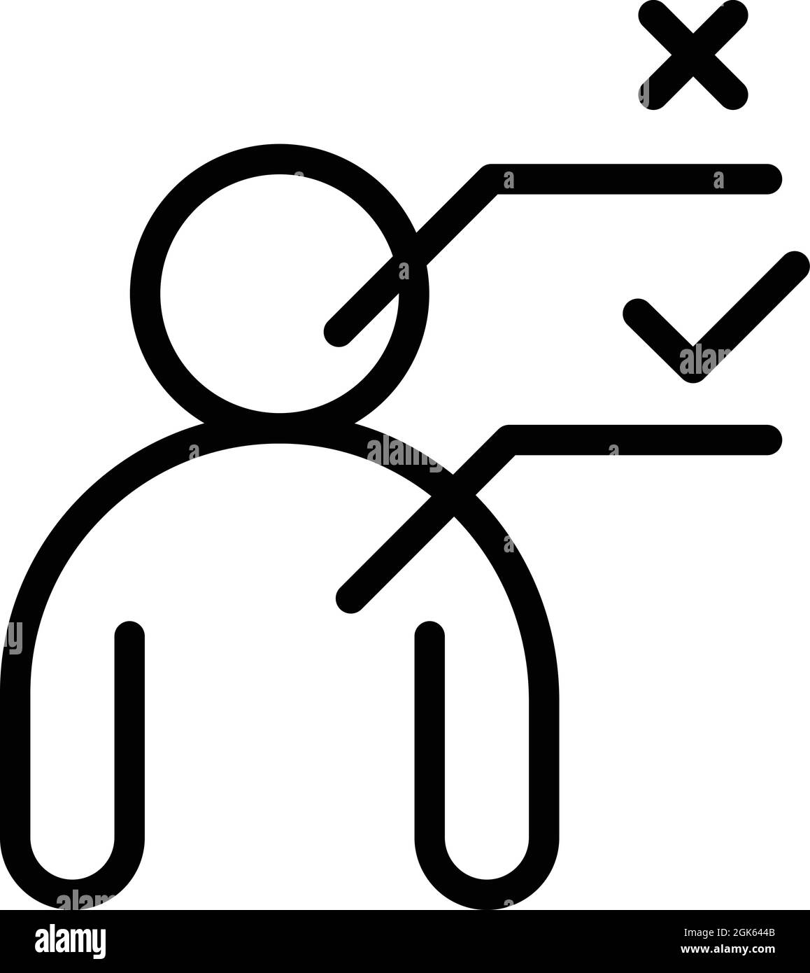 Vecteur de contour de l'icône de diagnostic du patient. Soins de santé. Radiologie médicale Illustration de Vecteur