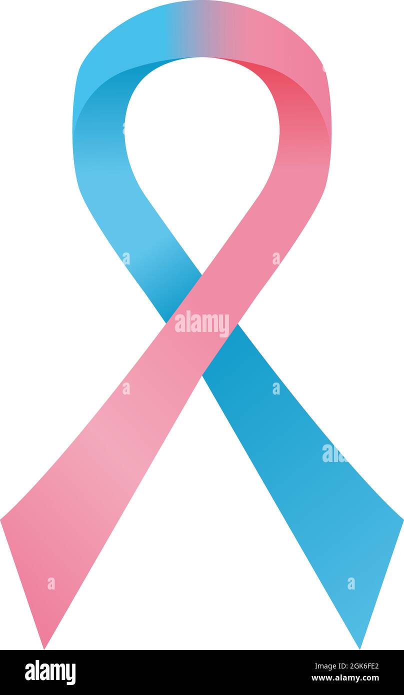 Ruban d'aereness rose et bleu. Symbole de décès ou de naissance prématurée  du nourrisson et du prénatal Image Vectorielle Stock - Alamy