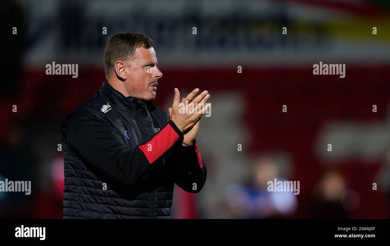 Le Manager de Doncaster Rovers Richie Wellens salue les fans photo de Steve Flynn/AHPIX.com, football: Skybet League1 Match Accrington Stanley -V- donc Banque D'Images