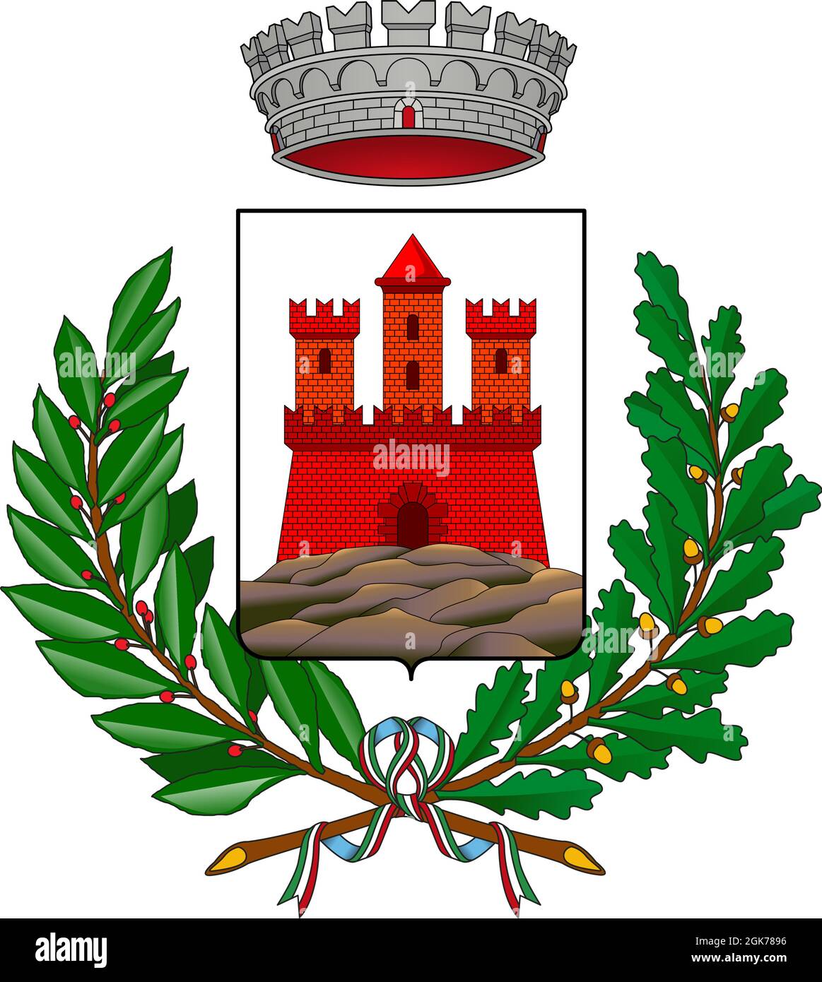 Ville de Fiumalbo, Modène, Italie, armoiries de la municipalité, illustration vectorielle Illustration de Vecteur