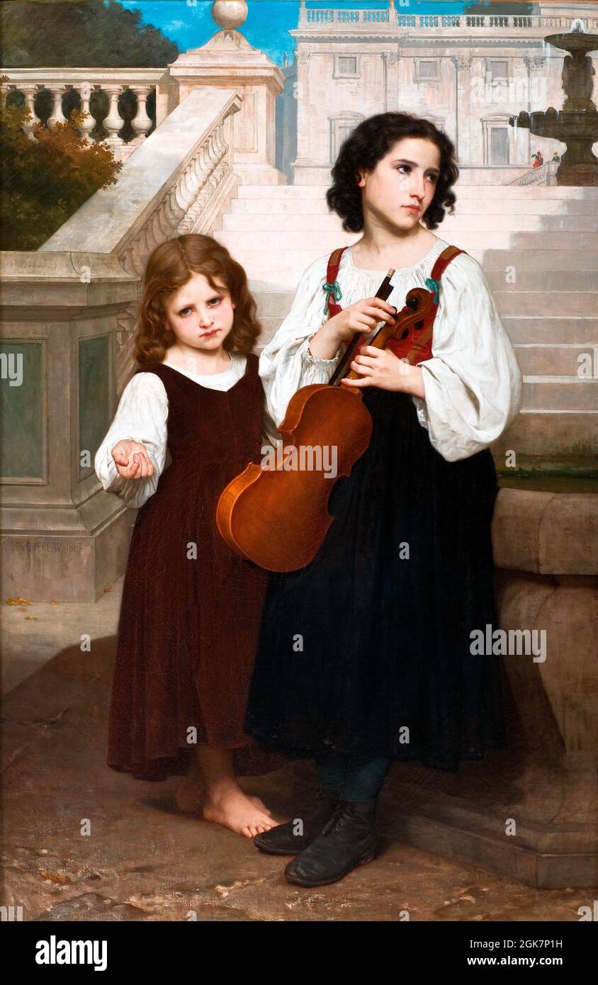 Loin de chez nous par William-Adolphe Bouguereau (1825-1905), huile sur toile, 1868 Banque D'Images