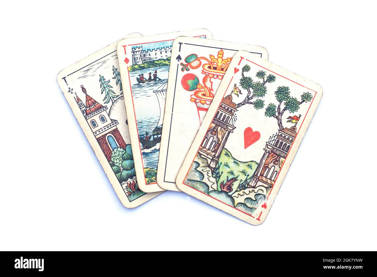 Conception légendaire de l'Union soviétique jouant des cartes qui étaient dans presque tous les foyers. Banque D'Images