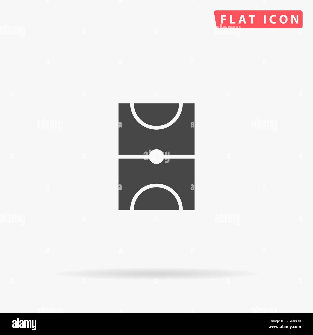 Icône de vecteur plat du terrain de basket-ball. Illustrations dessinées à la main. Illustration de Vecteur