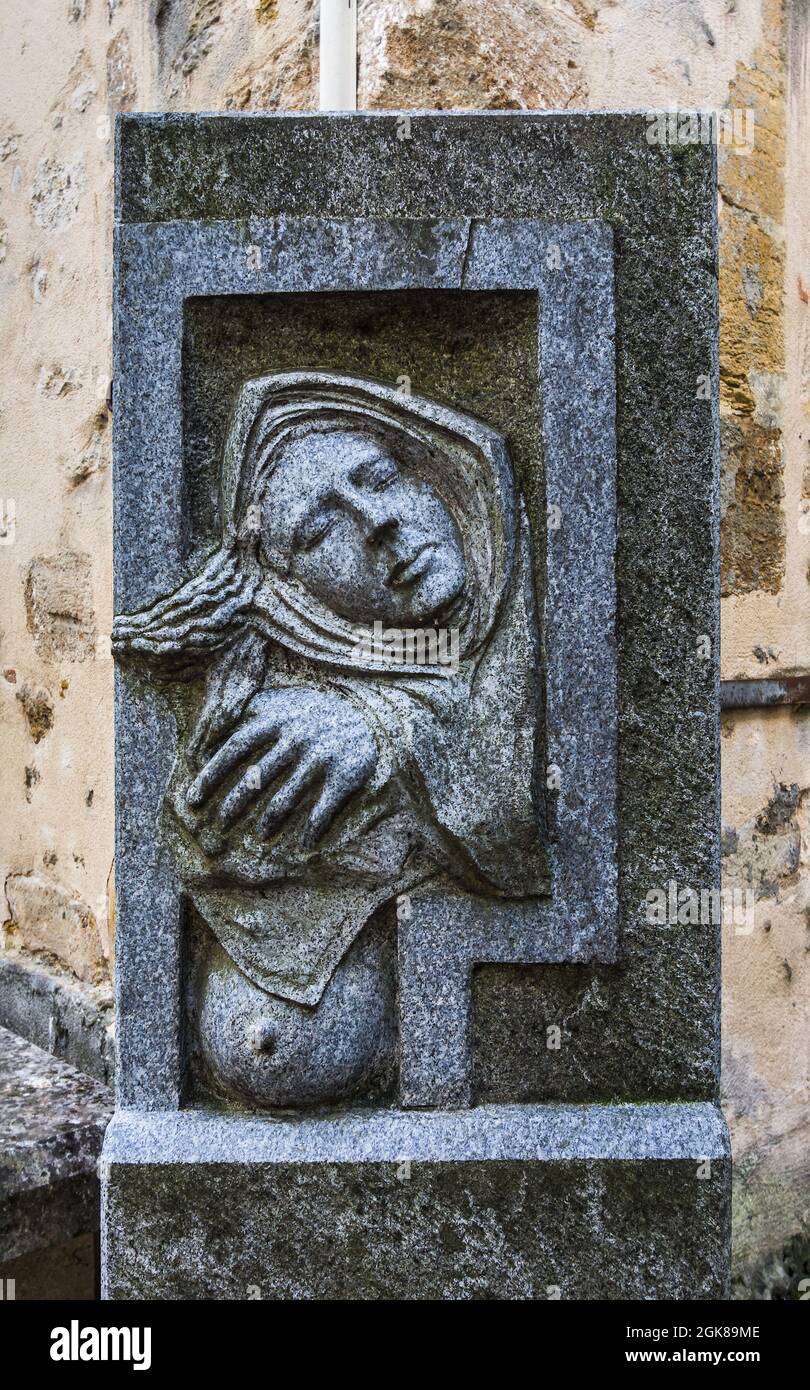 Petite sculpture, la Châtre, Indre (36), France. Banque D'Images