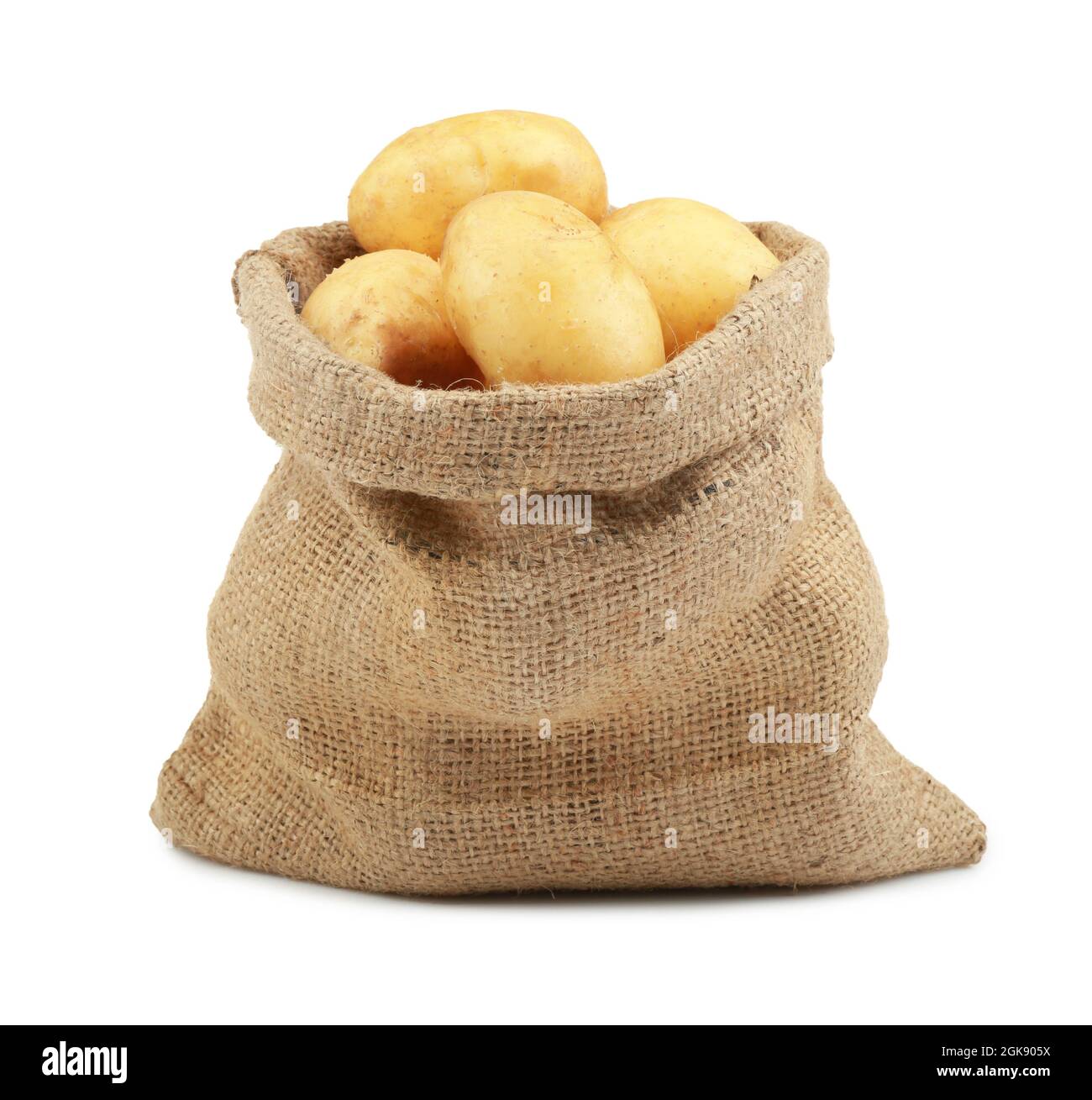 Sac à patates sur fond blanc Photo Stock - Alamy
