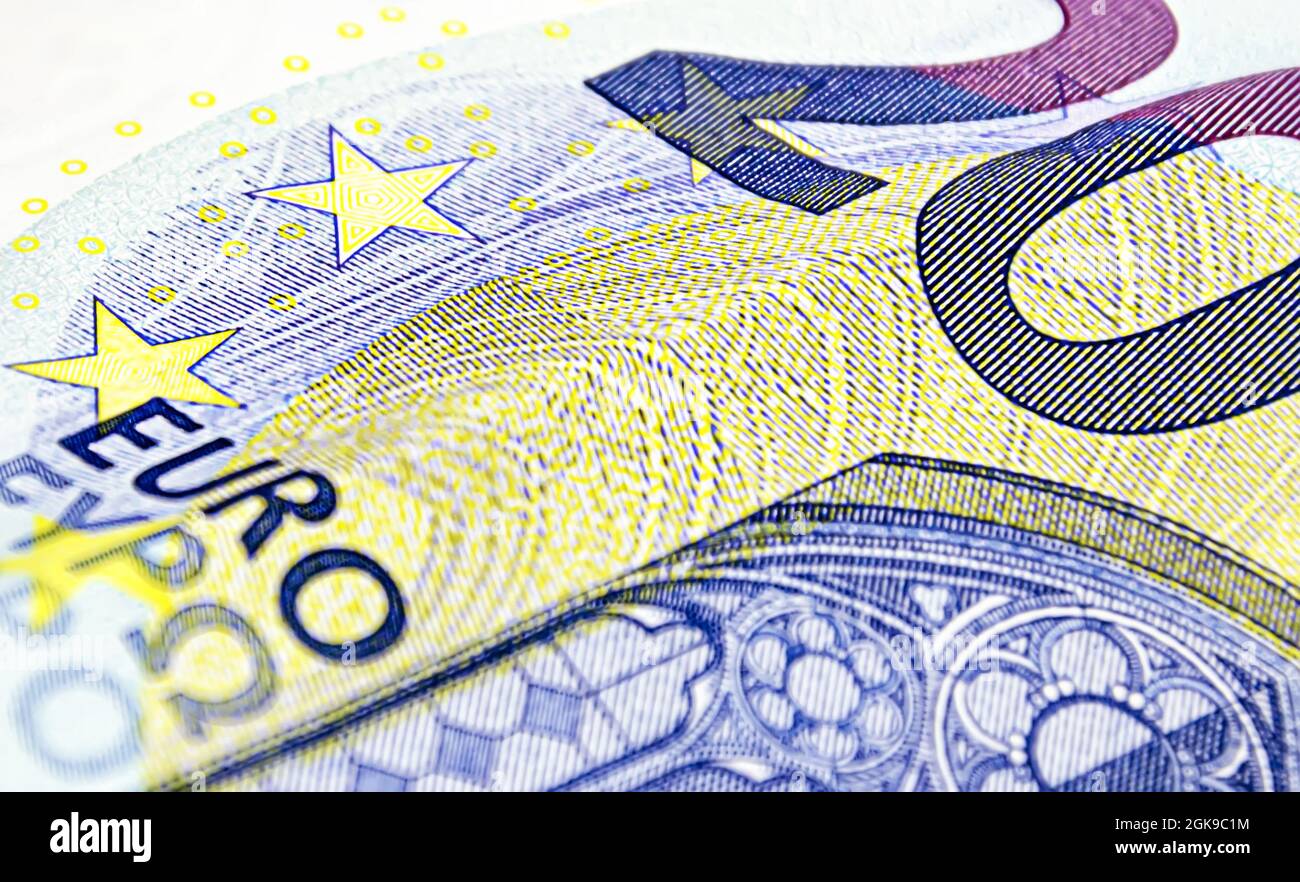 Détail d'un billet de 20 euros. Banque et finance. Monnaie européenne Banque D'Images