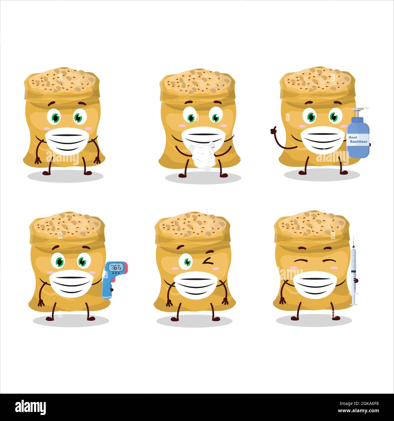 Une photo de soja de style dessin animé de haricots de garder en bonne santé pendant une pandémie. Illustration vectorielle Illustration de Vecteur