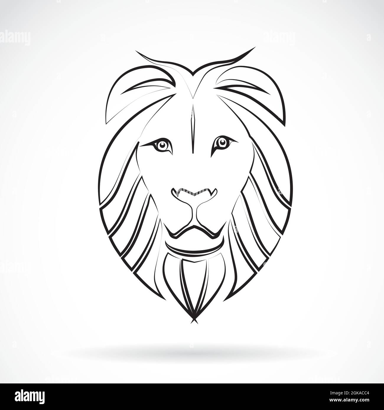 Image vectorielle de la tête du lion , illustration - vecteur. Illustration vectorielle superposée facile à modifier. Animaux sauvages. Illustration de Vecteur