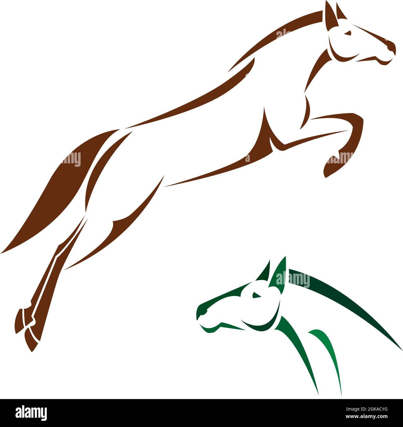 Image vectorielle d'un cheval sur fond blanc Illustration de Vecteur