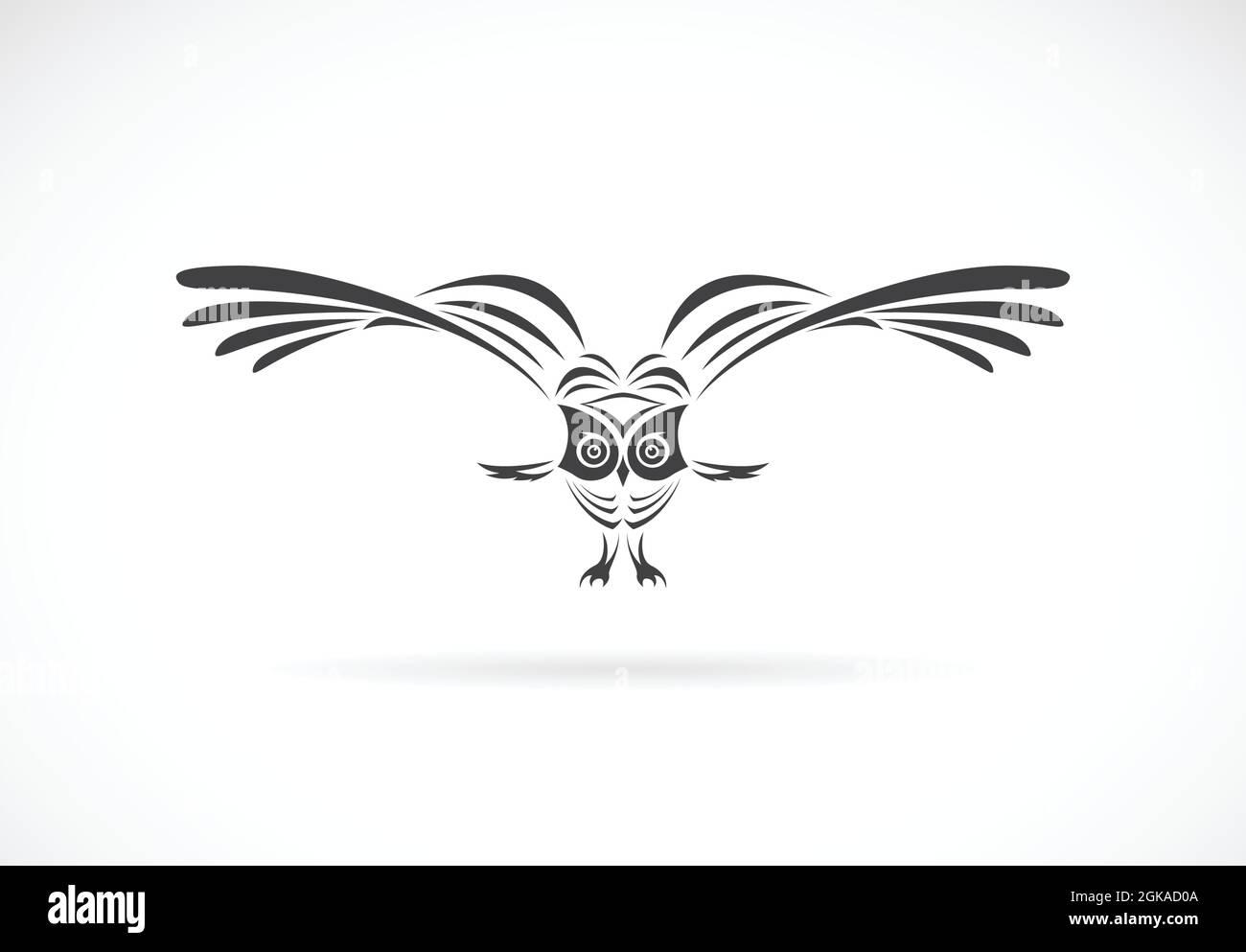 Vecteur d'un motif hibou sur fond blanc. Animaux sauvages. Logo ou icône oiseau. Illustration vectorielle superposée facile à modifier. Illustration de Vecteur