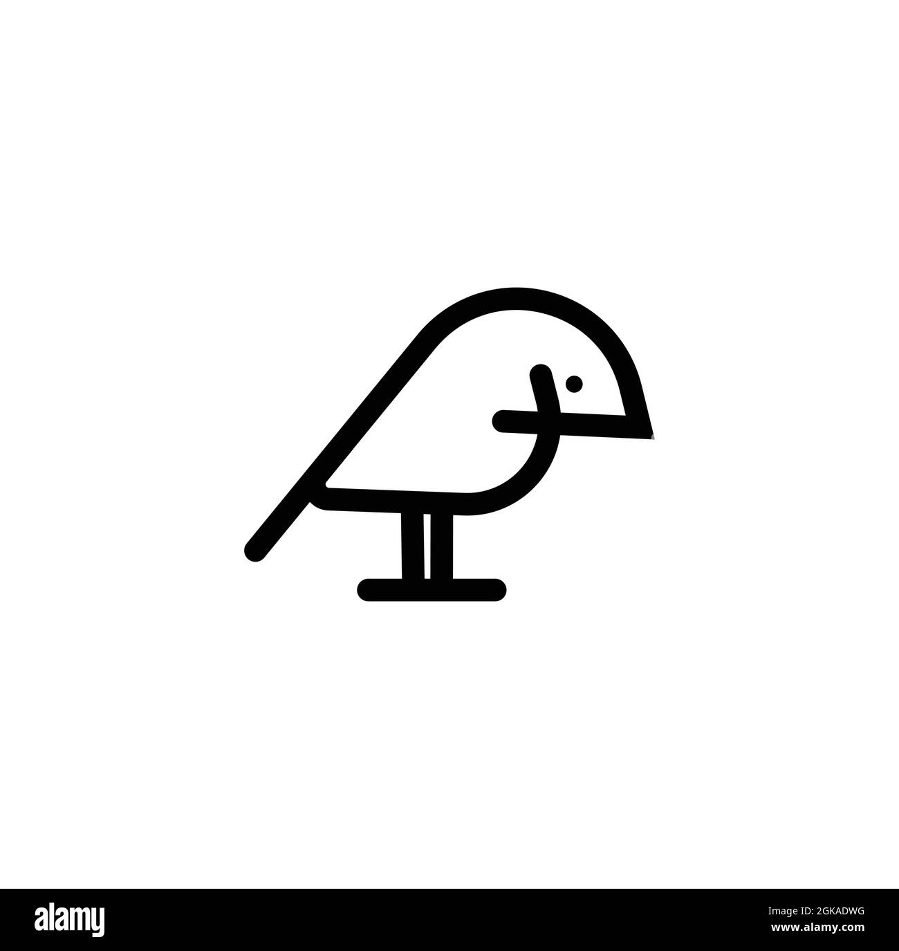 Logo minimal d'oiseau, dessin au trait, logo simple, icône vecteur abstrait, silhouette, propre et minimaliste. Illustration de Vecteur