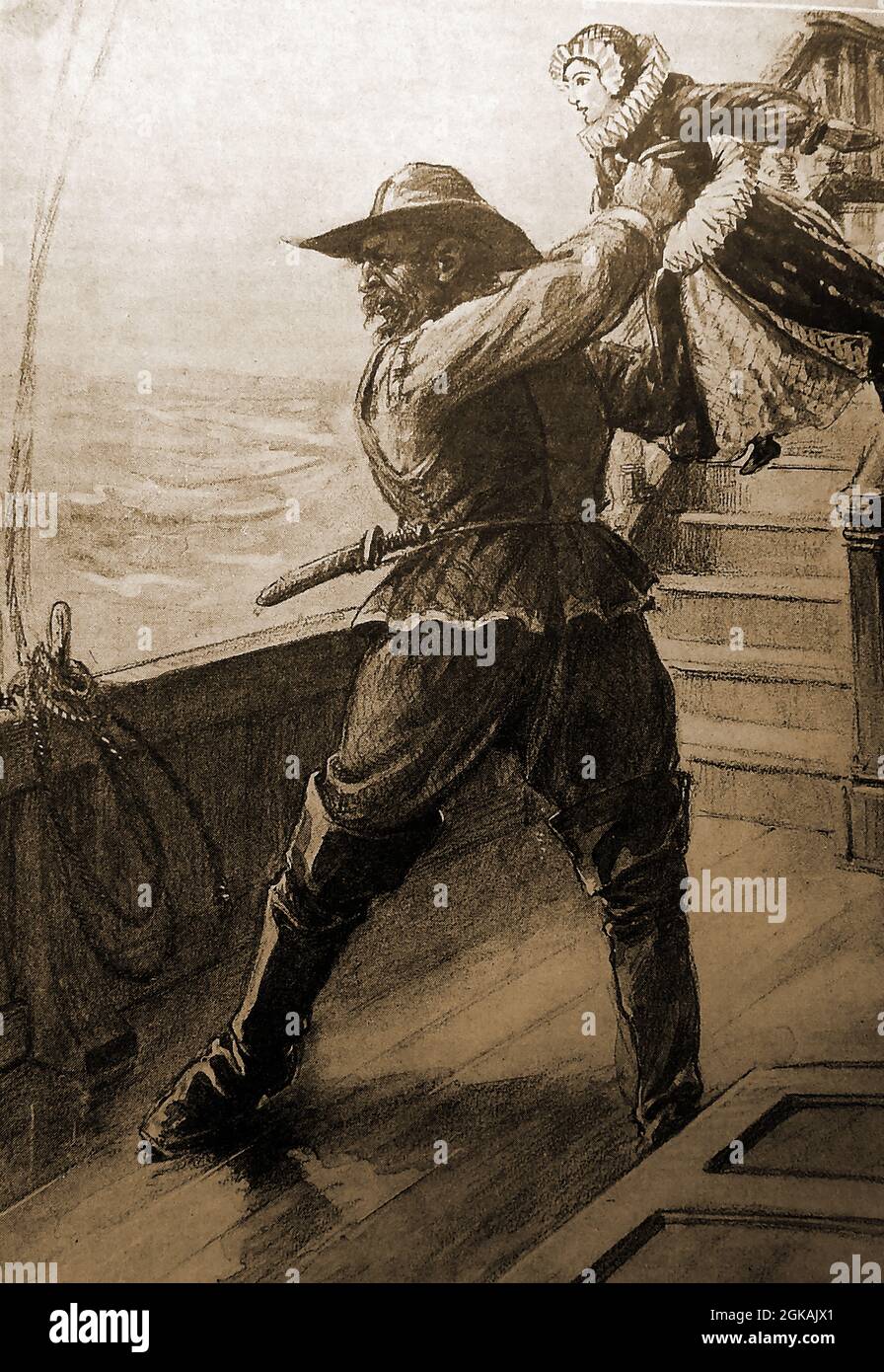 1939 illustration montrant la poupée d'automate inventée par René Descartes ( philosophe français , astronome, mathématicien , écrivain et scientifique 1596- 1650) lancée à bord par un marin terrifié qui l'avait découvert quand il entendit tapoter venant de la boîte pendant le transport. Ses œuvres ont été en grande partie interdites ou découragées par des autorités éminentes du monde catholique romain. Banque D'Images 1939 illustration montrant la poupée d'automate inventée par René Descartes ( philosophe français , astronome, mathématicien , écrivain et scientifique 1596- 1650) lancée à bord par un marin terrifié qui l'avait découvert quand il entendit tapoter venant de la boîte pendant le transport. Ses œuvres ont été en grande partie interdites ou découragées par des autorités éminentes du monde catholique romain. Banque D'Images