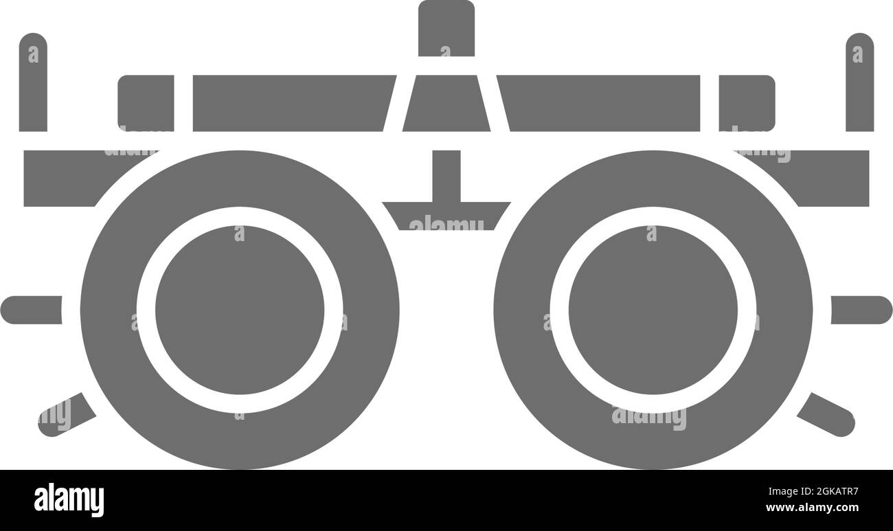 Appareil pour sélection de lunettes, lentilles, dioptries icône grise. Illustration de Vecteur