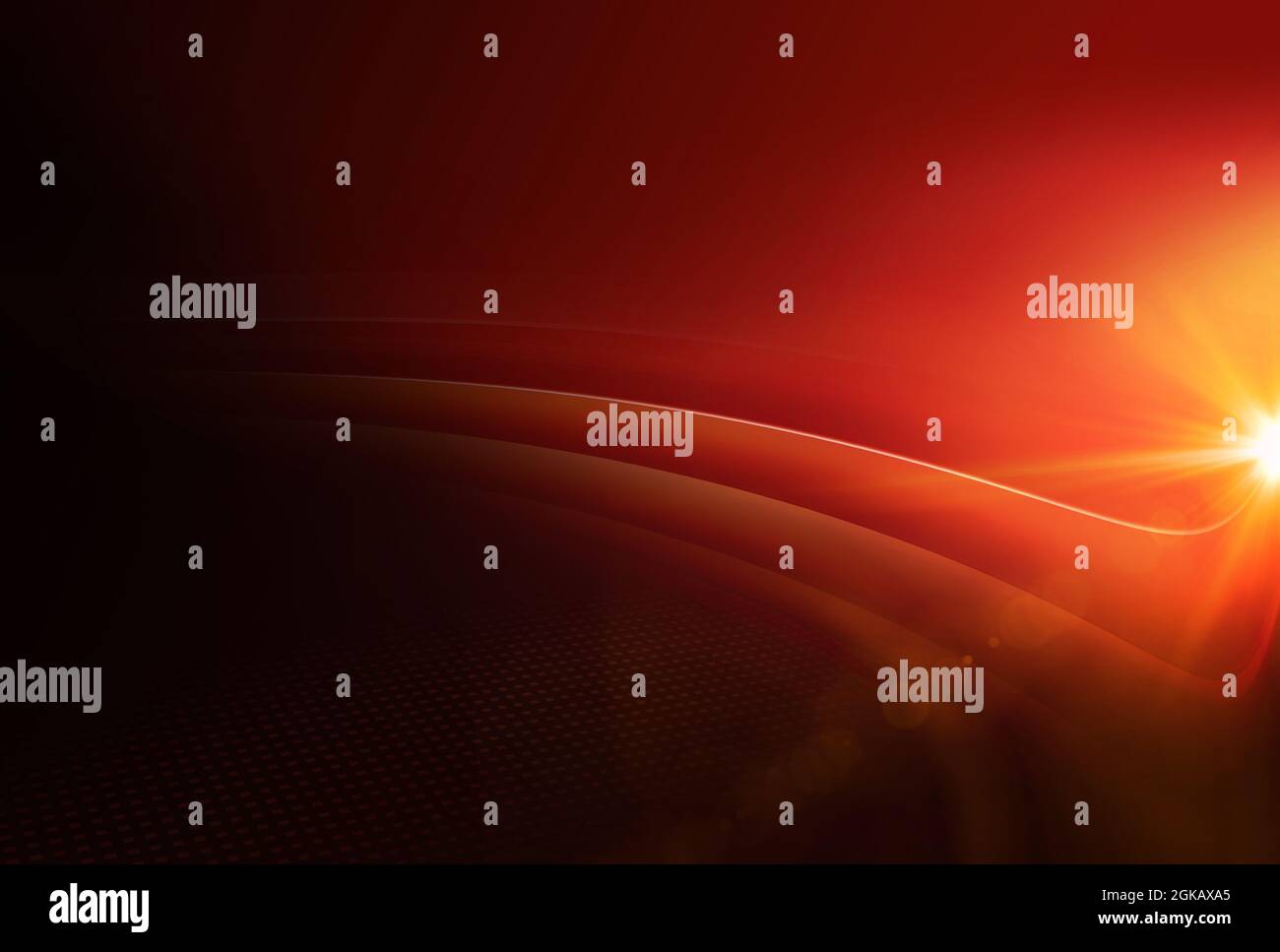 Rendu 3d d'un arrière-plan graphique abstrait rouge avec un éclat d'objectif sur le bord droit Banque D'Images