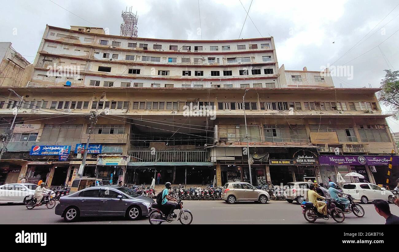Panorama Centre marché Zainab Karachi Banque D'Images