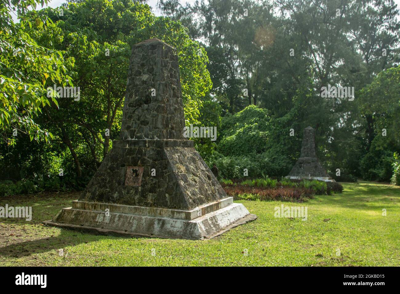 Un monument commémoratif construit en l'honneur des soldats de la 81e Division d'infanterie de l'armée américaine qui ont combattu pendant la Seconde Guerre mondiale sur l'île de Peleliu, République des Palaos, le 3 mars 2021. Le 31e MEU opère à bord de navires de l'escadron amphibie 11 dans la zone d'opérations de la 7e flotte afin d'améliorer l'interopérabilité avec les alliés et les partenaires et de servir de force d'intervention prête pour défendre la paix et la stabilité dans la région Indo-Pacifique. Banque D'Images