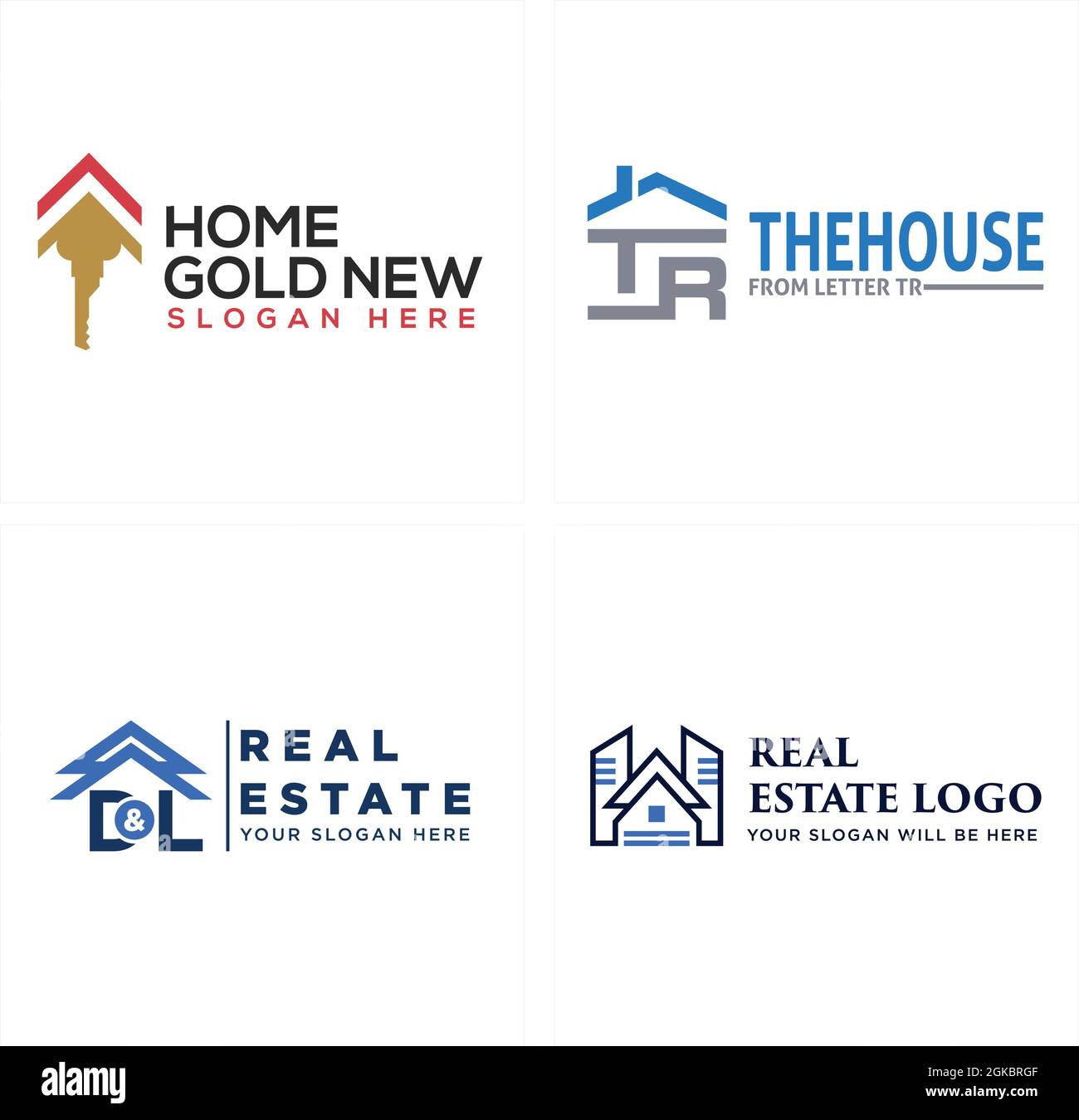 Immobilier hypothèque maison bâtiment logo conception Illustration de Vecteur