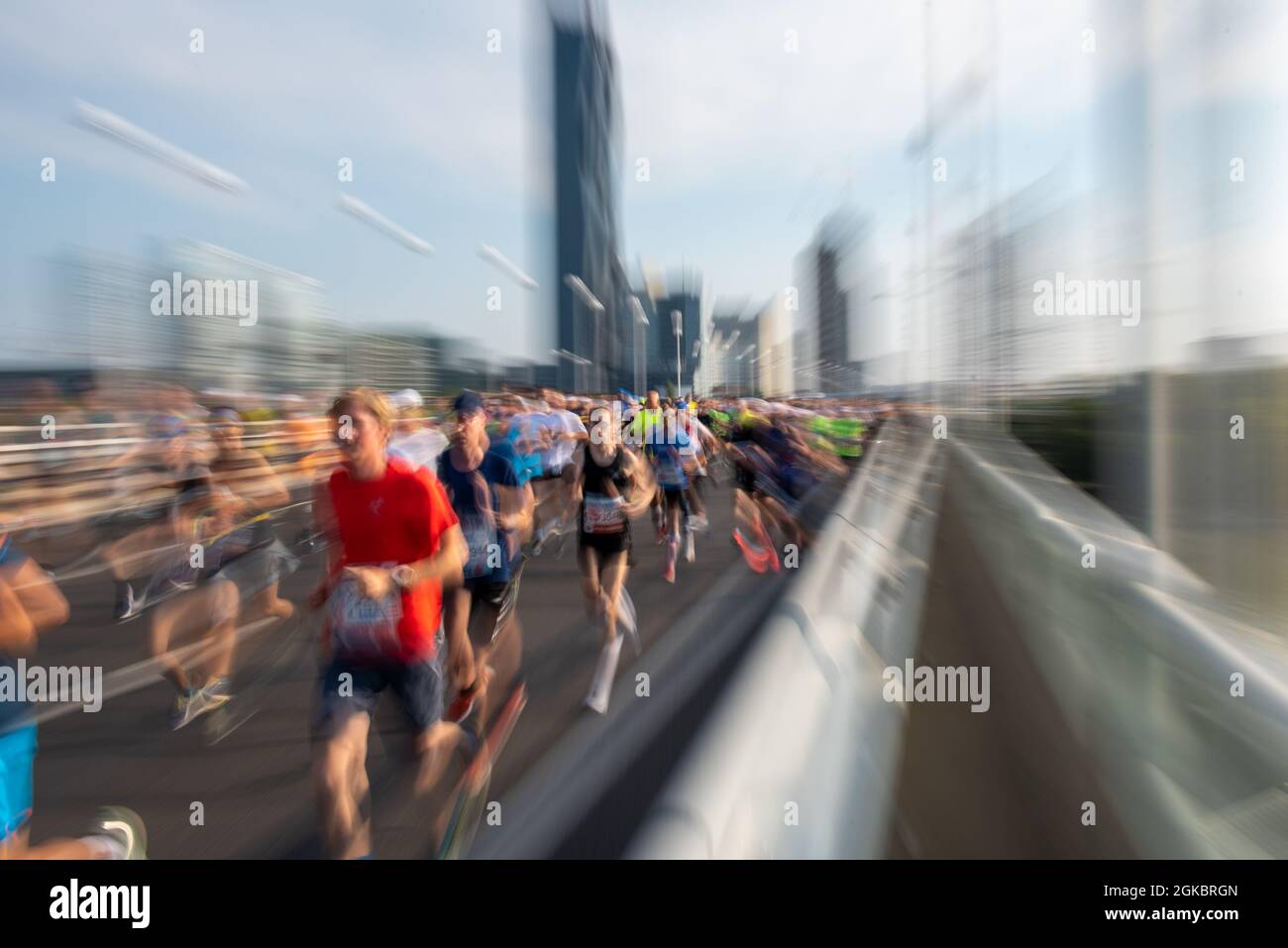Effet de zoom dynamique au marathon de Vienne Banque D'Images