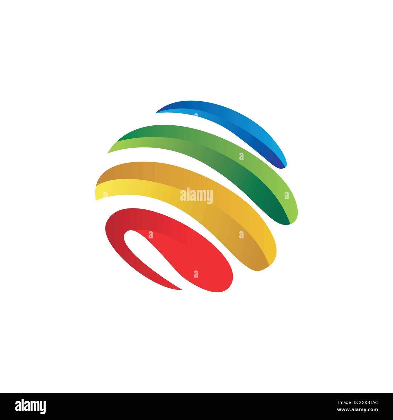 abstrait world wave twist logo icon concept plat vectoriel design graphique Illustration de Vecteur