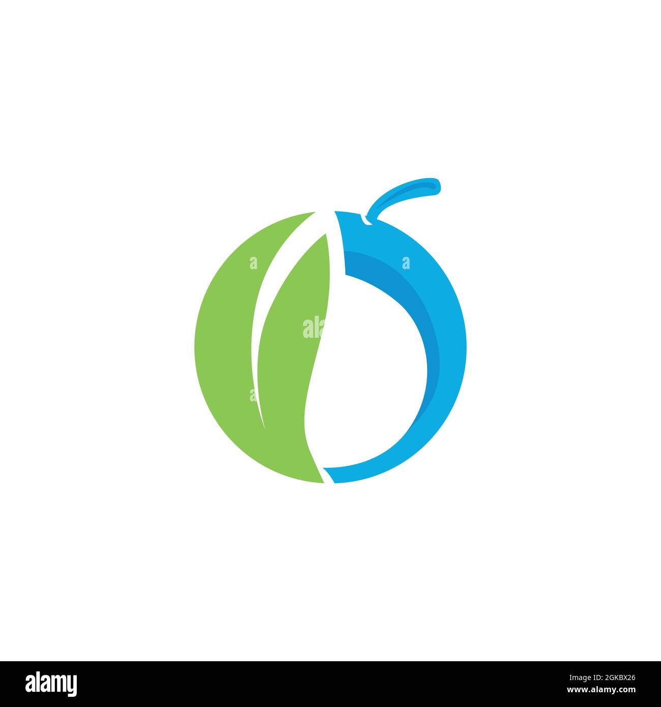 abstrait fruit feuille logo icône plat concept vectoriel graphique conception Illustration de Vecteur