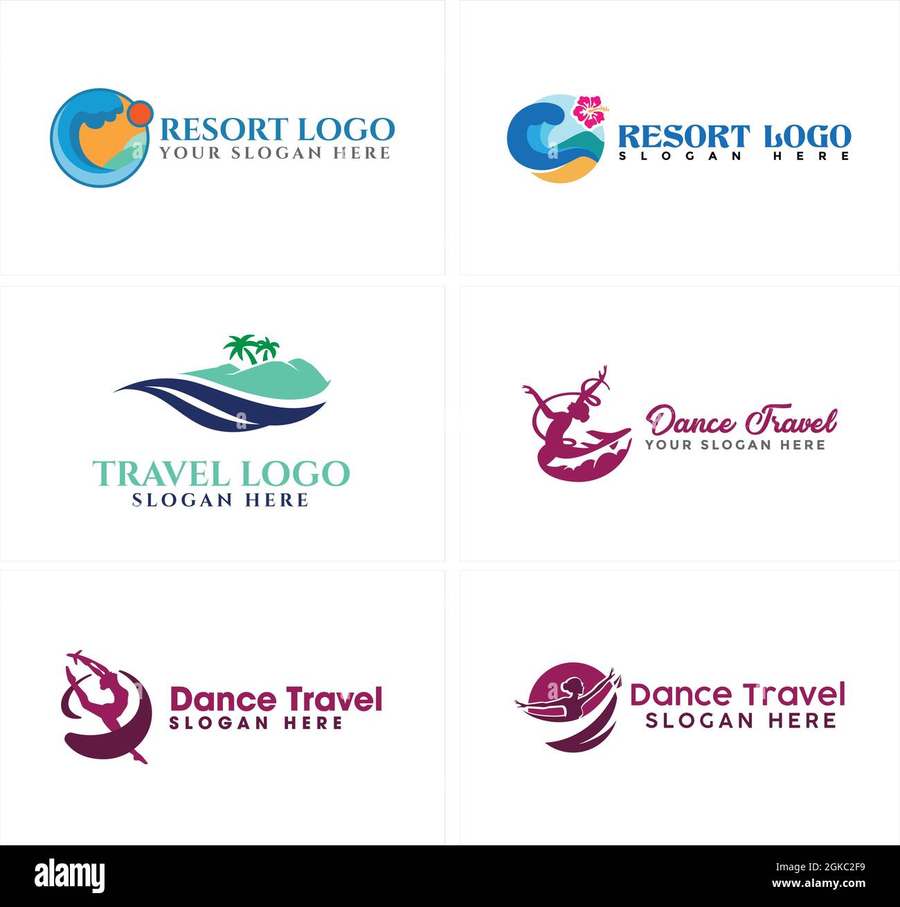 Resort mer voyage danse femmes logo Illustration de Vecteur
