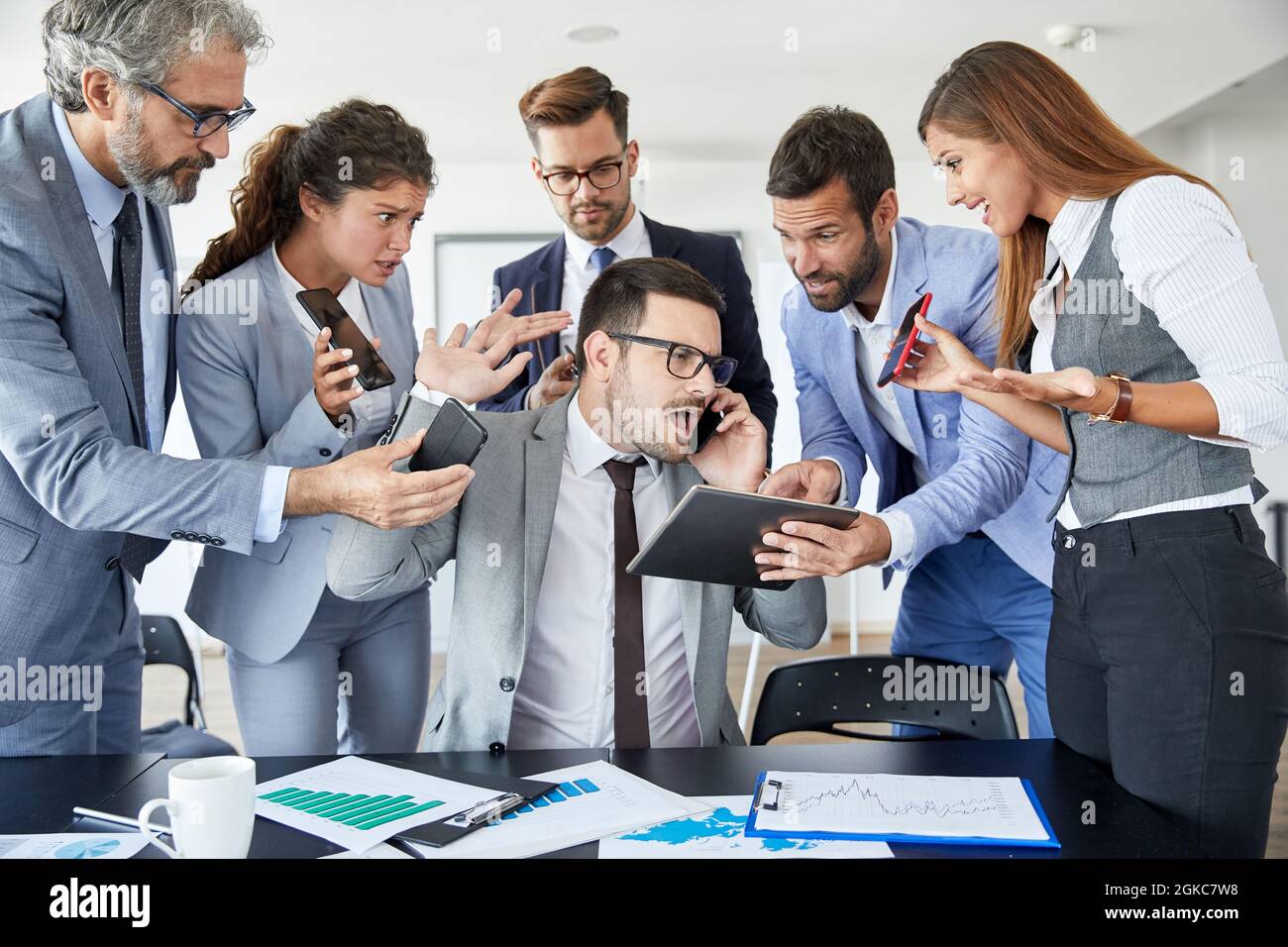 le stress des hommes d'affaires a dépassé le problème du travail Banque D'Images