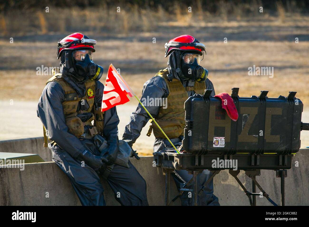 Les marins américains et les marins de la Chemical Biological incident Response Force (CBIRF) participent à un exercice de préparation à la mission (MRX) à bord de fort AP Hill, en Virginie, le 10 mars 2021. Les Marines et les marins stationnés au CBIRF organisent des événements MRX afin de maîtriser parfaitement les opérations de sauvetage, quel que soit leur poste, au cas où le CBIRF serait appelé à agir. Banque D'Images