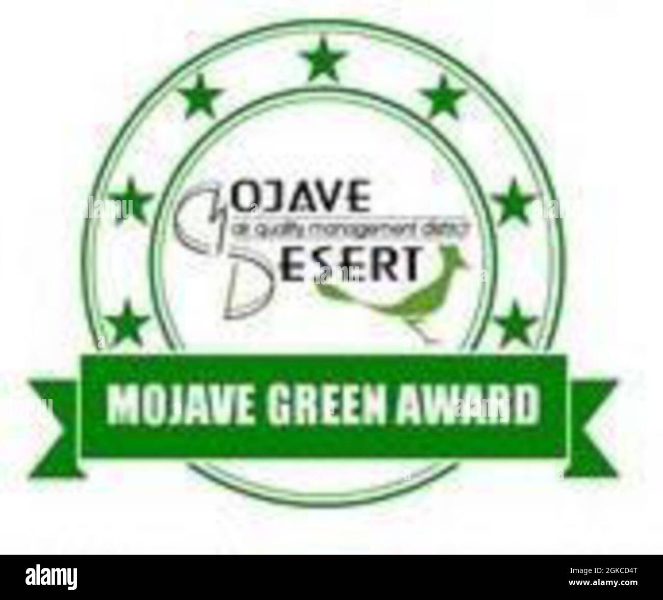Logo Mojave Green Award du conseil de gestion de la qualité de l'air du désert de Mojave Banque D'Images