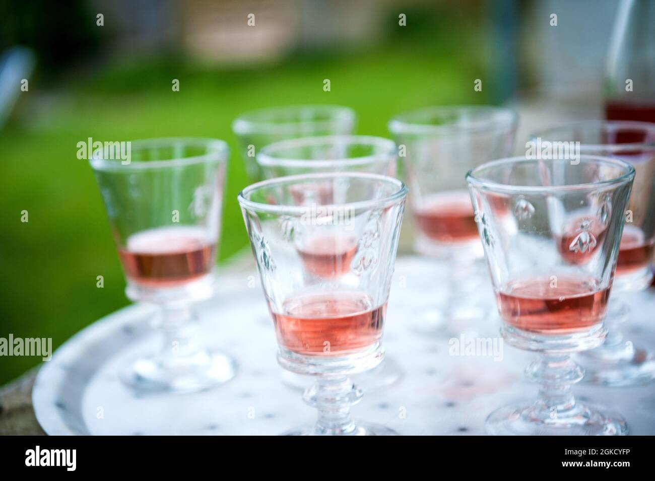 Dégustation de vin Rosé Banque D'Images