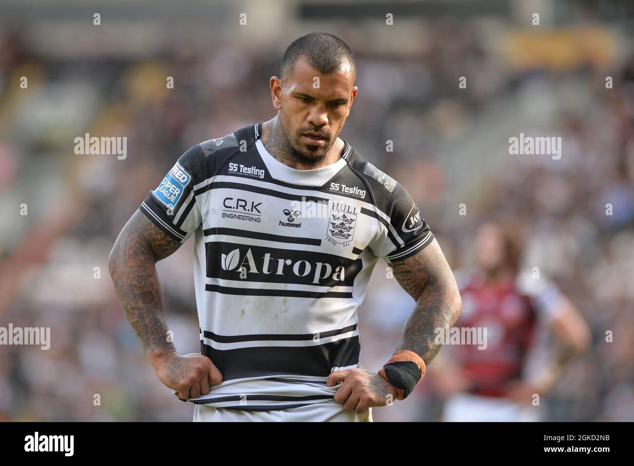 Hull, Angleterre - 11 septembre 2021 - Carlos Tuimavave (3) de Hull FC pendant la Ligue de rugby Betfred Super League Hull FC vs Wigan Warriors au MKK Stadium, Hull, Royaume-Uni Banque D'Images