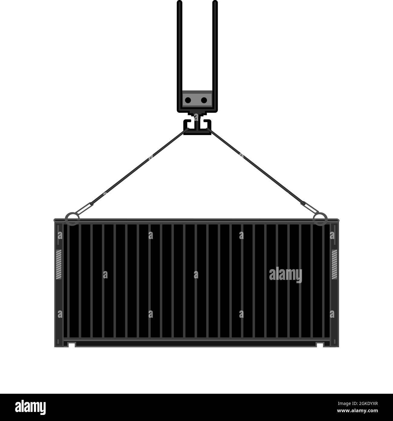 Icône de conteneur d'expédition de fret isolée sur fond blanc. Conteneur de maintien de grue. Symbole ou logo de la logistique et du transport. Illustration vectorielle Illustration de Vecteur
