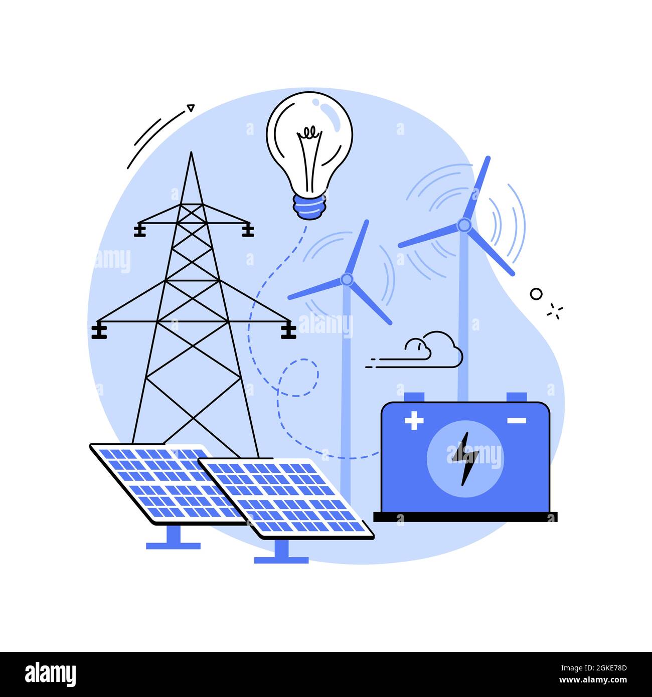 Illustration du vecteur de concept abstrait du stockage d'énergie. Illustration de Vecteur