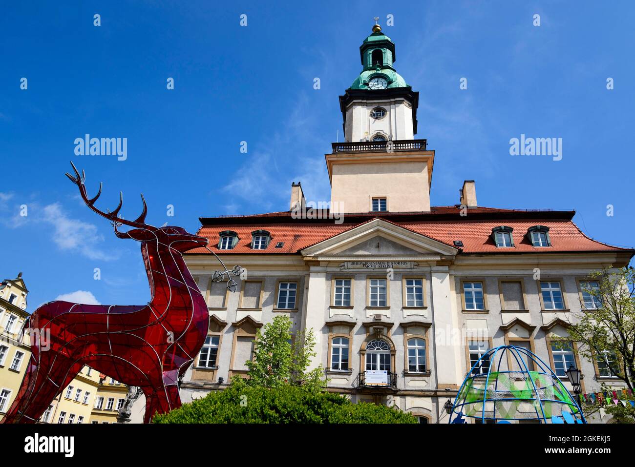 Hôtel de ville, Jelinia Gora, Basse-Silésie, montagnes Giant, Pologne Banque D'Images