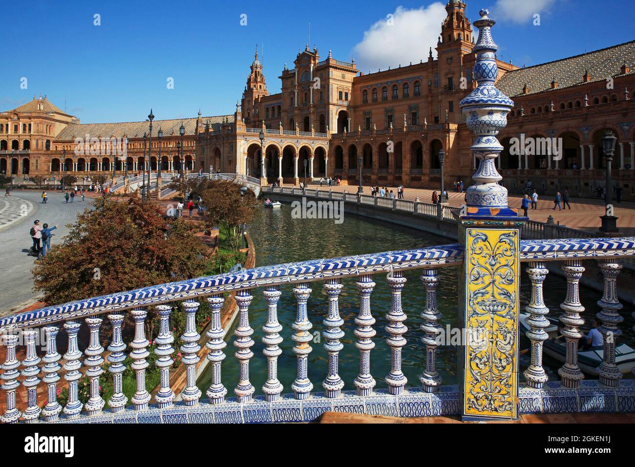 Magnifiques bâtiments, place espagnole, Plaza de Espana, Séville, Andalousie, Espagne Banque D'Images