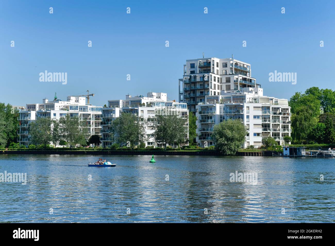 Immeuble résidentiel Spreegold, Alt-Stralau, Stralau, Friedrichshain, Berlin, Allemagne Banque D'Images