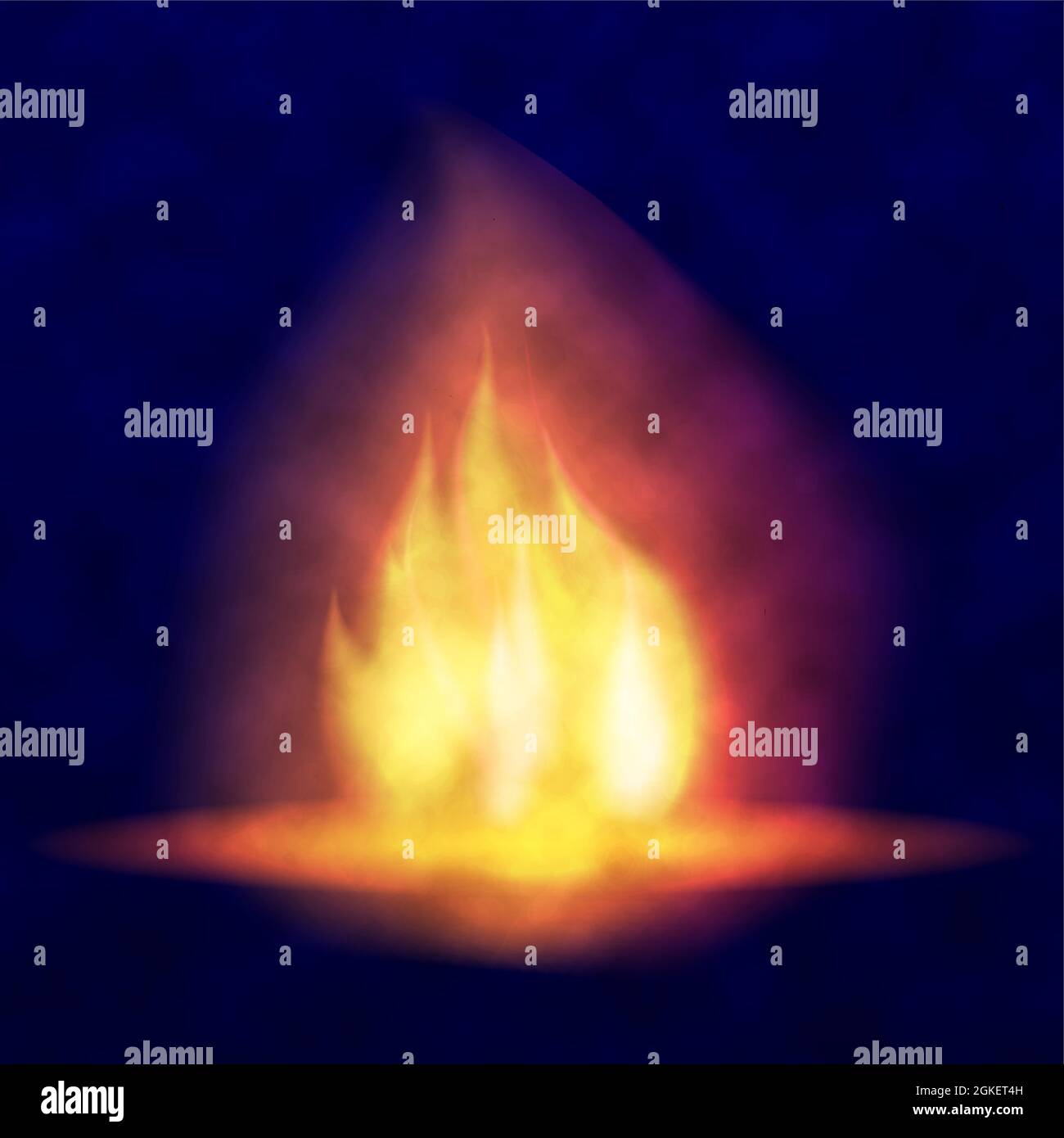 Feu de camp. Flamme brûlante scintillante avec étincelles. Langues de flamme. Scintillement d'une torche. Effet de combustion brillant d'une bougie. Illustration de Vecteur