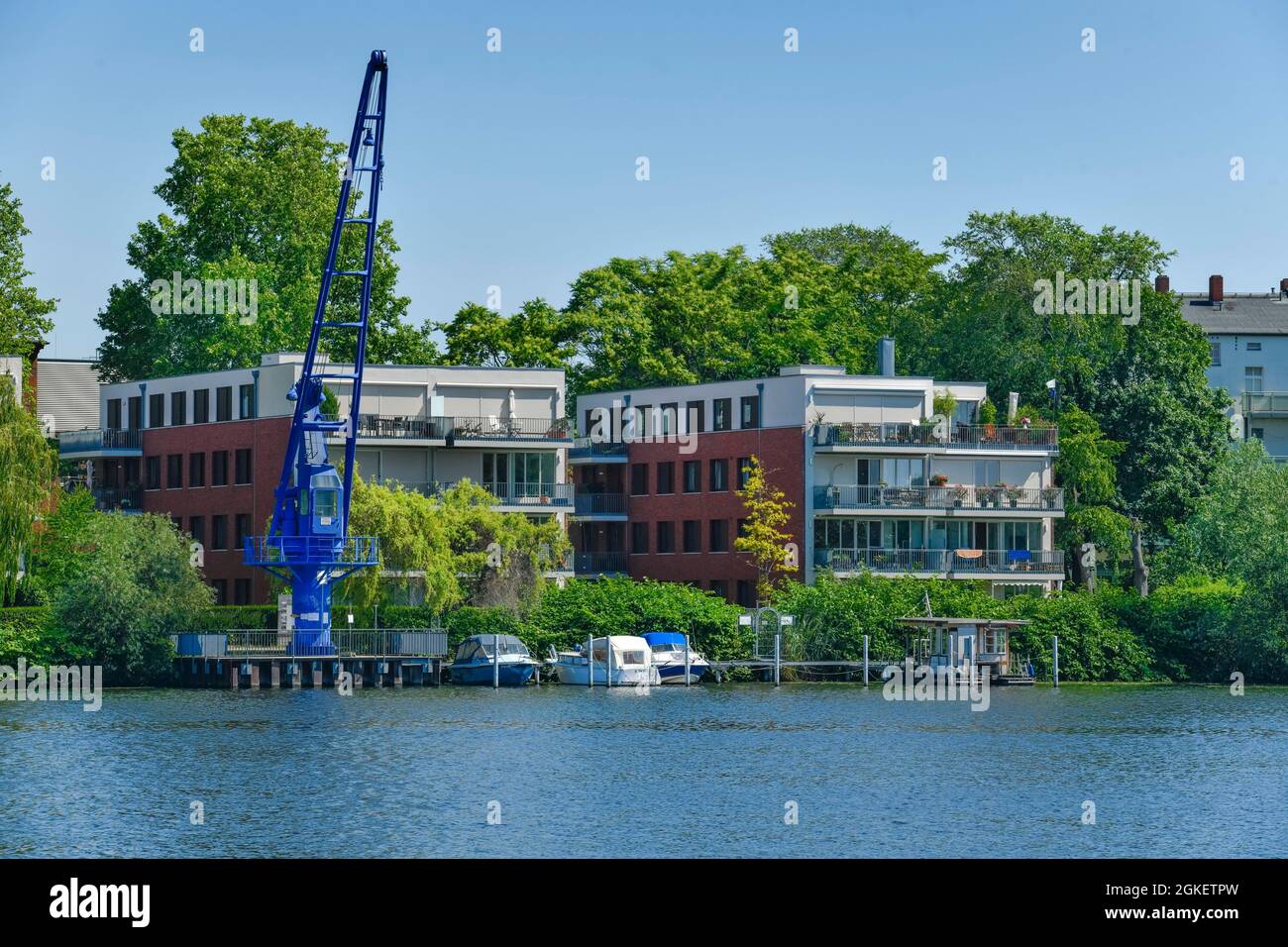 Nouveaux bâtiments, Alt-Stralau, Stralau, Friedrichshain, Berlin, Allemagne Banque D'Images