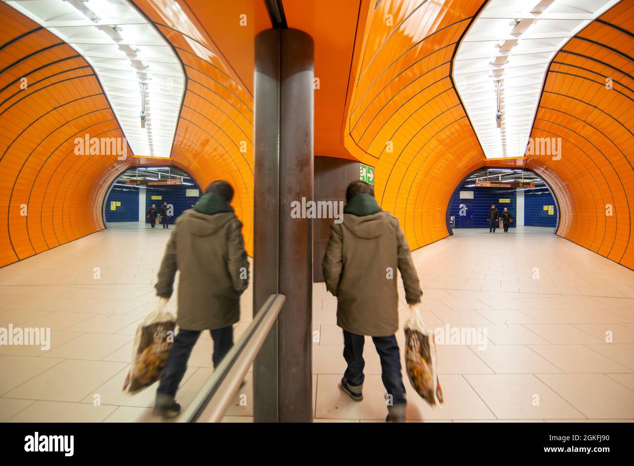 Tunnel de la station de métro Marienplatz, Munich Allemagne. Banque D'Images