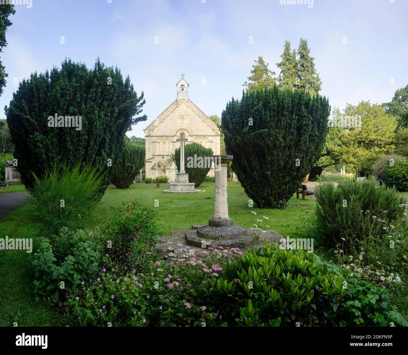 La chapelle anglicane de Southampton vieux cimetière, Southampton, Hampshire, Angleterre commun. Banque D'Images