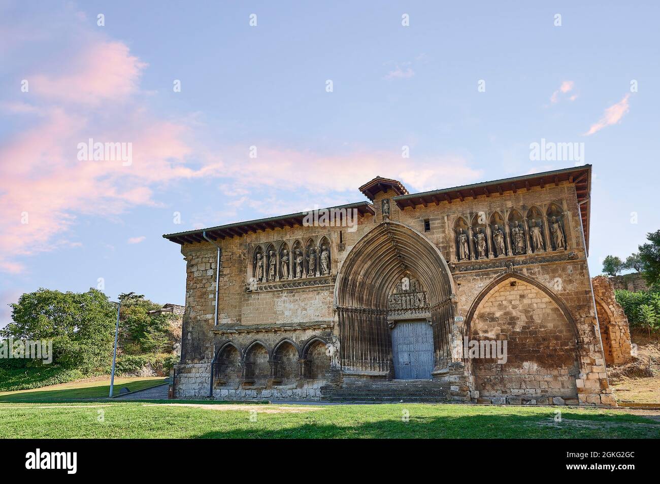 Église du Santo Sepulcro, avec une nef et une abside semi-circulaire la construction de l'église reflète la transition de l'art roman à l'art gothique qu'elle a Banque D'Images