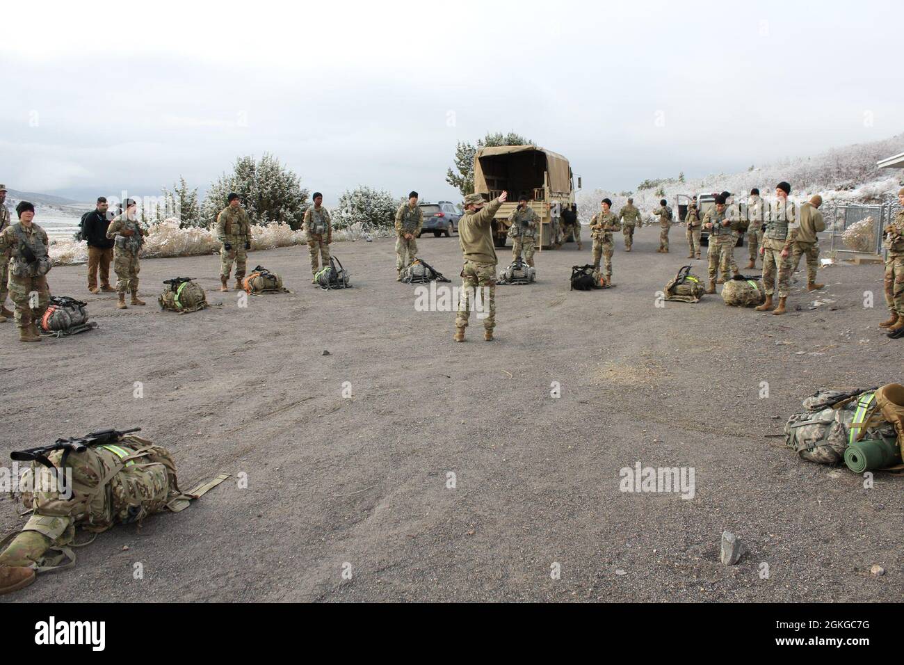 807e Commandement médical (soutien au déploiement) et 76e Commandement de l'intervention opérationnelle les soldats participent à la compétition du meilleur guerrier du Commandement interarmées au Camp Williams, du 13 au 17 avril 2021. Banque D'Images