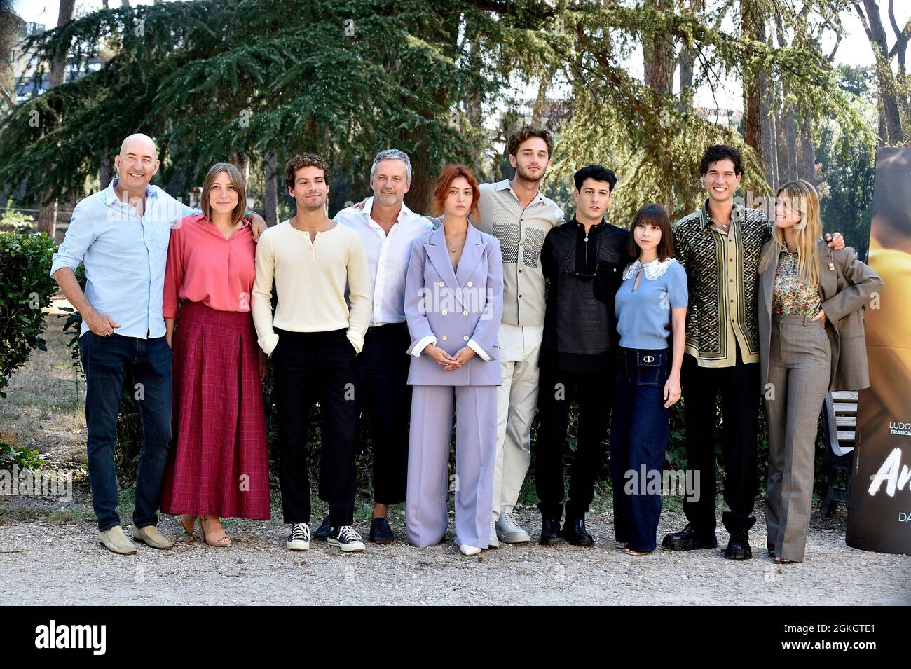 Rome, Italie. 14 septembre 2021. ROME, ITALIE - SEPTEMBRE 14 : Claudio Norza, Oscar Anton, Roberto Proia, Gaja Masciale, Jozef Gjura, Ludovica Francesconi, Giancarlo Comcare et Jenny de Nucci assistent à la séance photo du film 'Ancora più bello' le 14 septembre 2021 à Rome, en Italie. Credit: dpa/Alay Live News Banque D'Images