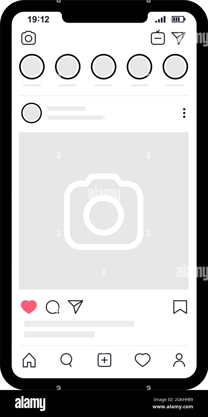 Kiev, Ukraine - 1 août 2021: Interface Instagram post feed avec smartphone.  Modèle de maquette de profil Mobile Instagram Image Vectorielle Stock -  Alamy