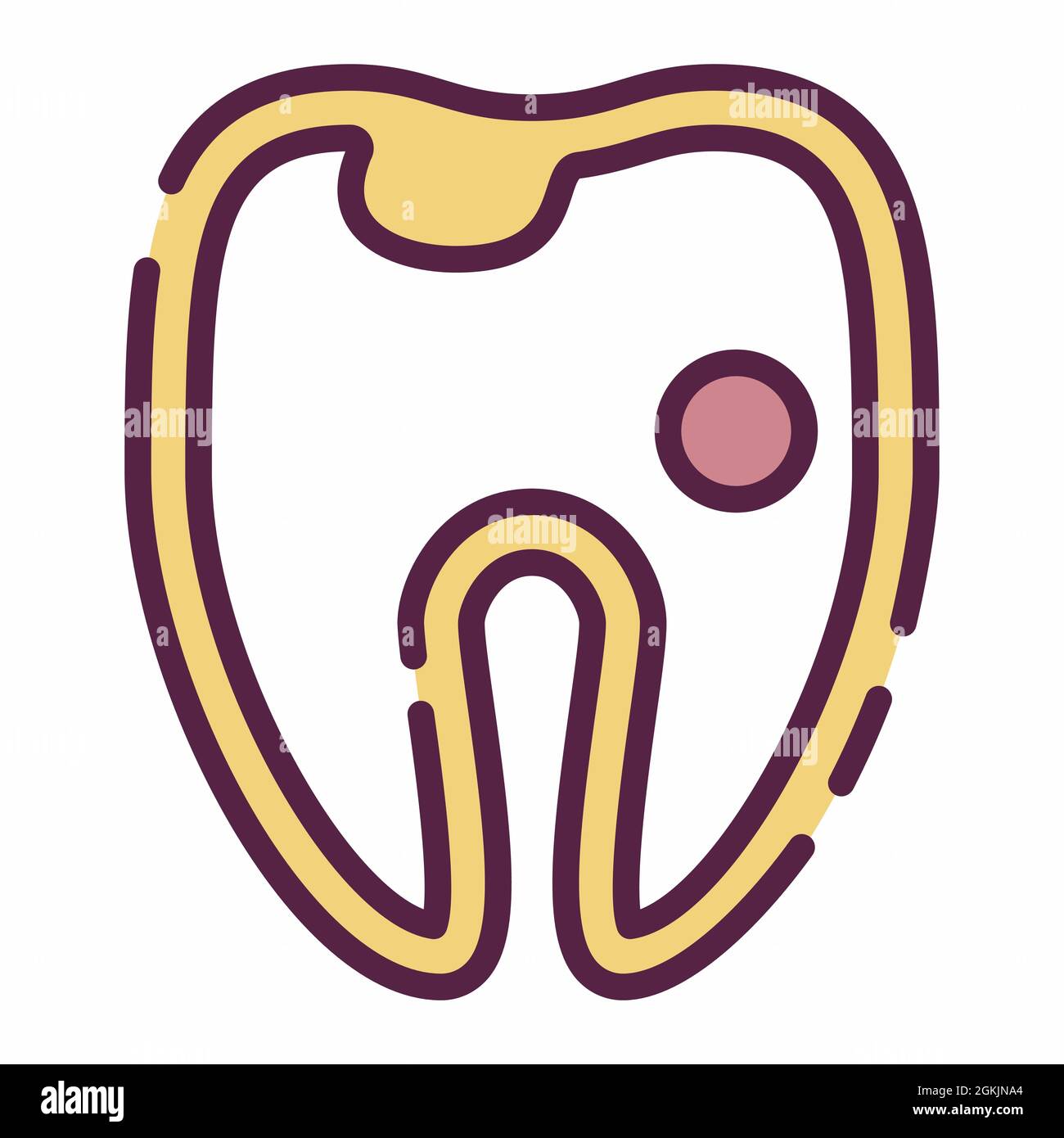 Vecteur d'icône de la dent creuse - style de coupe de ligne - illustration simple, contour modifiable, vecteur de modèle de conception, idéal pour les impressions, les affiches, publicités, Illustration de Vecteur