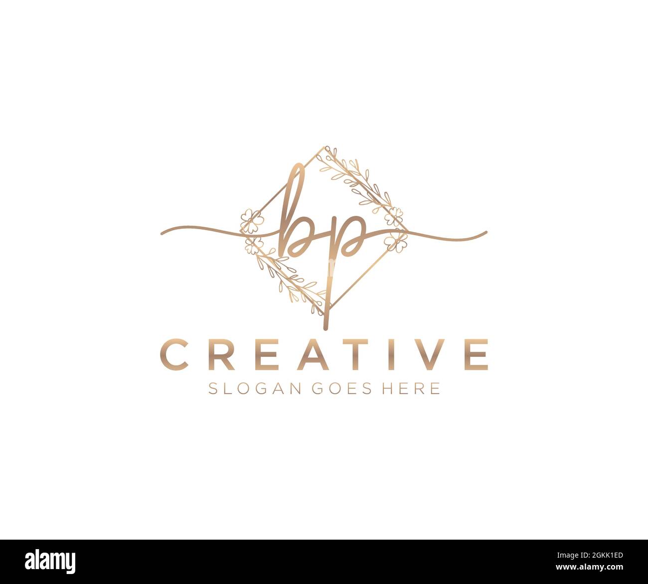 BP logo féminin beauté monogramme et élégant logo design, écriture logo de la signature initiale, mariage, mode, floral et botanique avec la création Illustration de Vecteur