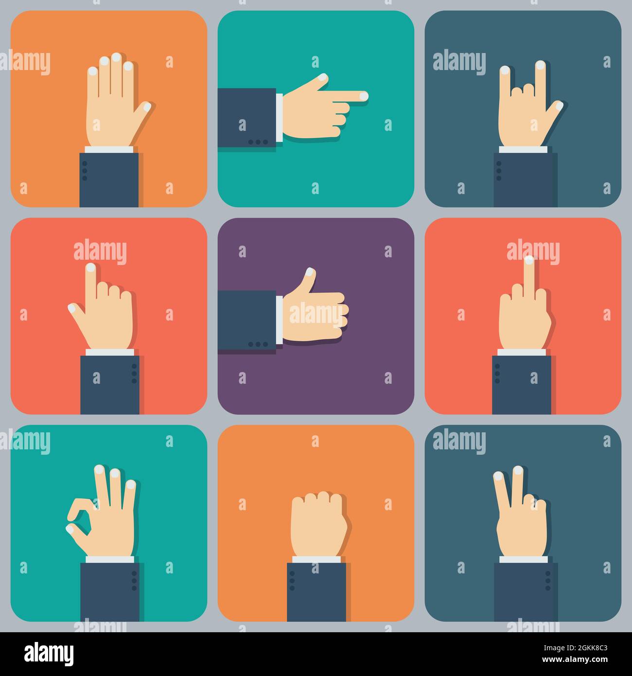Icône mains plates. Illustration de Vecteur