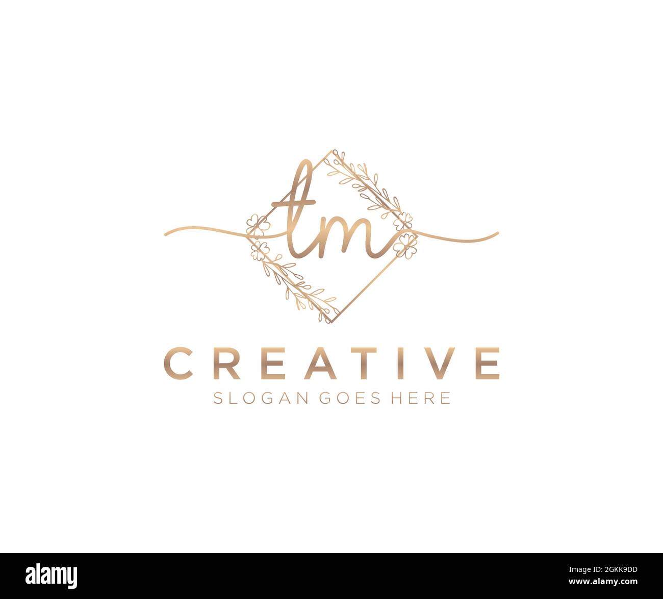 TM logo féminin beauté monogramme et élégant logo design, écriture logo de la signature initiale, mariage, mode, floral et botanique avec créatif Illustration de Vecteur