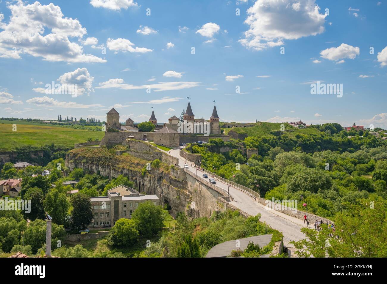 Château dans la partie historique de Kamianets Podilskyi, Ukraine Banque D'Images